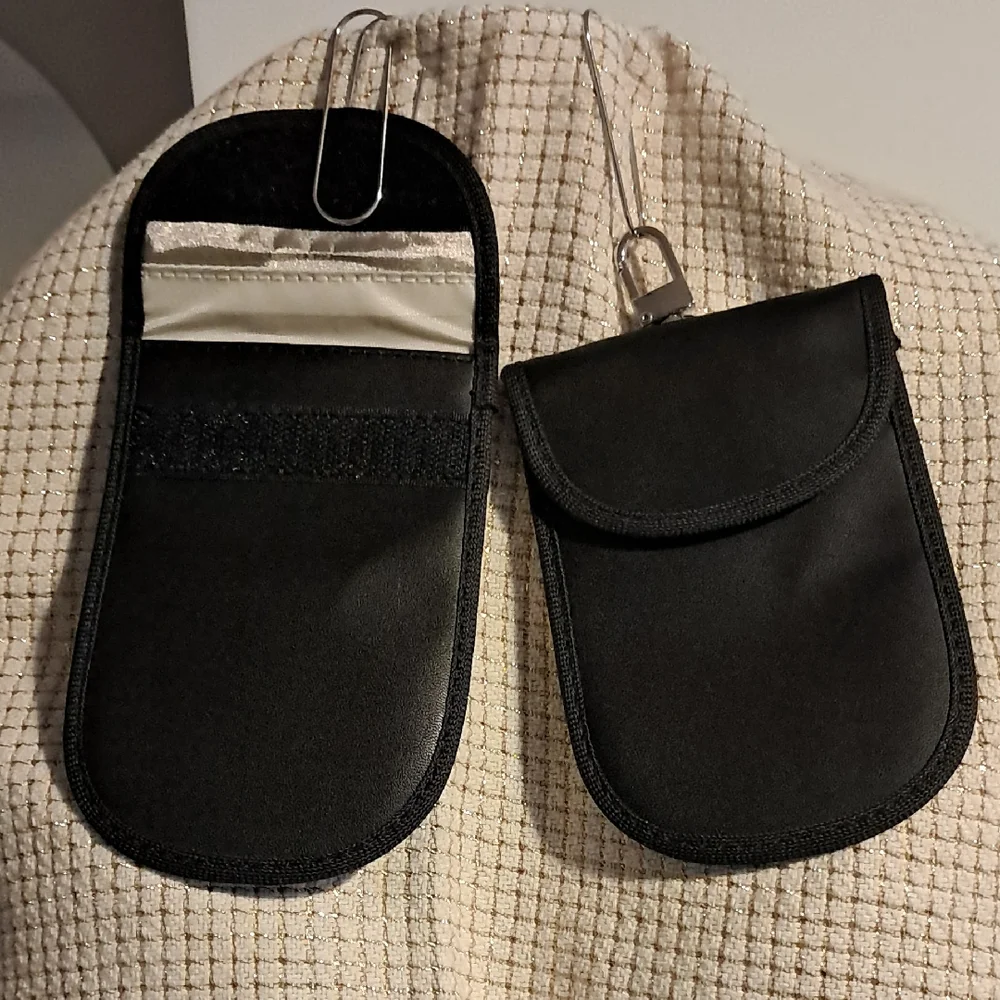 Black Nylon Travel Pouch Set with Clip